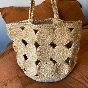 Shiraleah Women’s Woven Jute Tote Handbag NWT